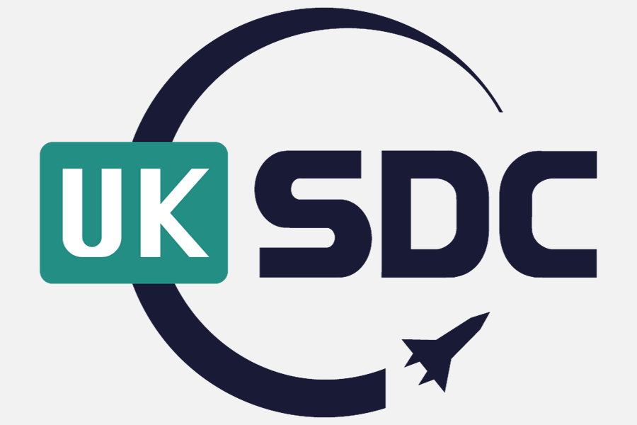UK SDC Cover Image - Blue rocket on white background.
