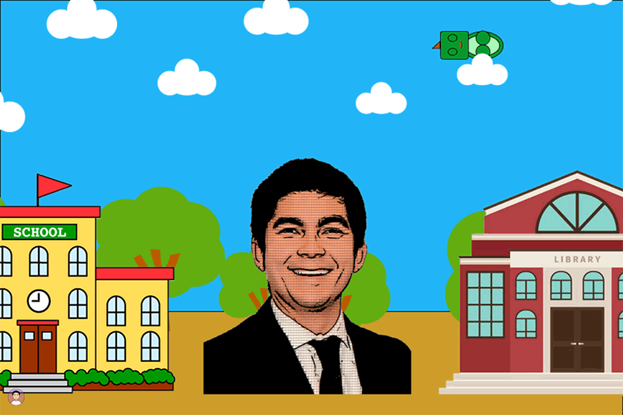 Yuki animated portfolio with 8-bit dragon.