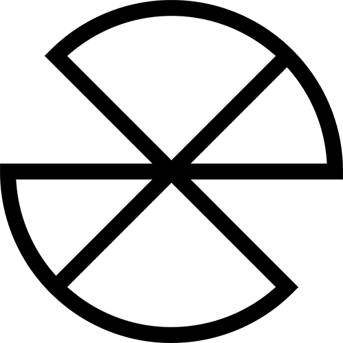 Black wheel with segments removed.